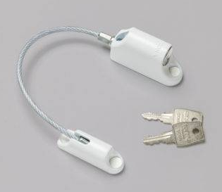 Venster kierstandhouder STYLAIR met kabel en sleutel KA - Basic Cable White