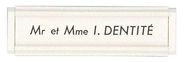 PBL PLAQUE IDENT ALLONGE BLANC 130 MM