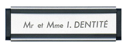 [7550020] PA PLAQUE IDENTITE Noir Filet Argent